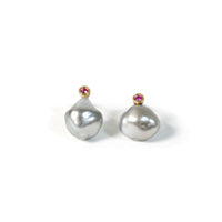 keshi pearl pierce pink sapphire