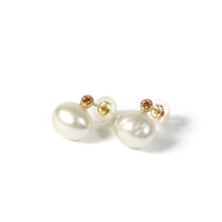 keshi pearl pierce orange sapphire