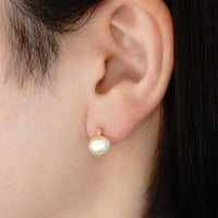 keshi pearl pierce orange sapphire