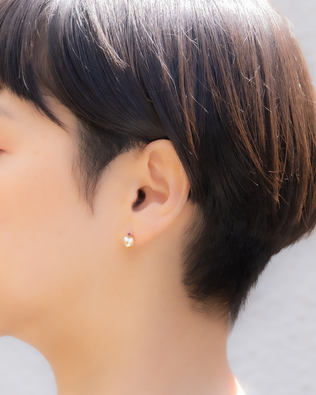 keshi / baroque  pair pierce - MN-pke2r-2B -