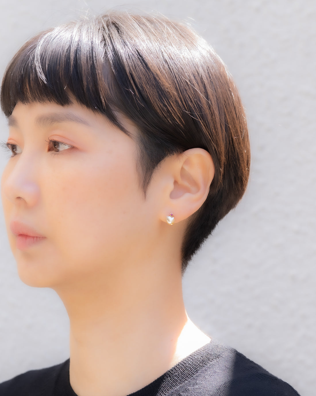 keshi / baroque  pair pierce - MN-pke2r-2B -