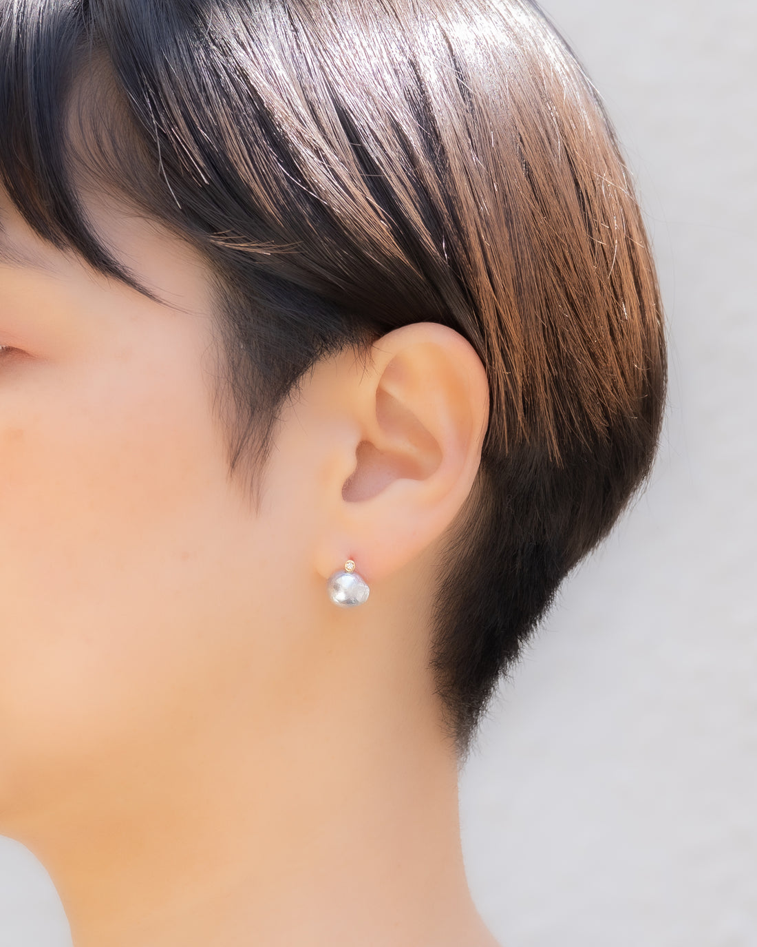 keshi / baroque  pair pierce - MN-pbq2d-AK -