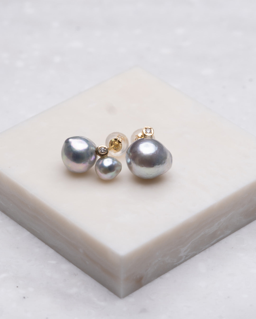 keshi / baroque  pair pierce - MN-pbq2d-AK -