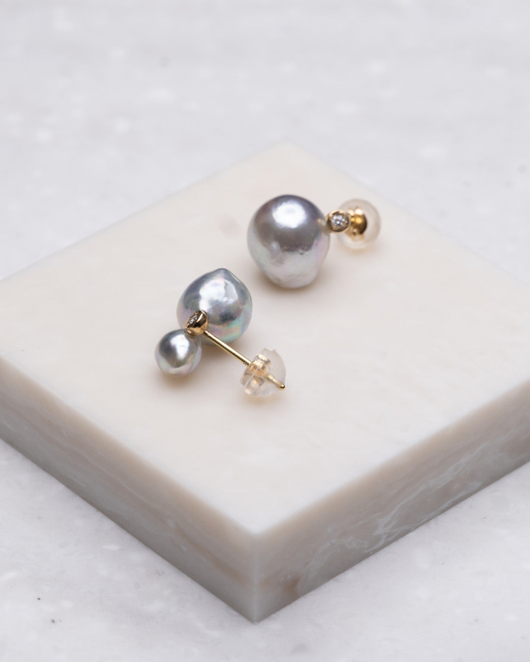 keshi / baroque  pair pierce - MN-pbq2d-AK -
