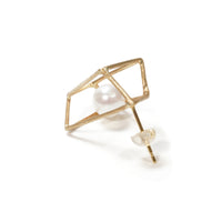 ice cube Pierced Earring / L pearl