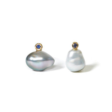 South Sea Keshi Pearl Pierced Earring / L