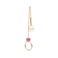 【 Online limited 】tiny ring chain pierced earring / ruby