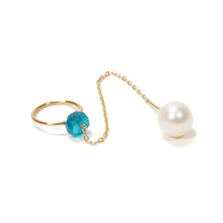 【 Online limited 】tiny ring chain pierced earring / apatite