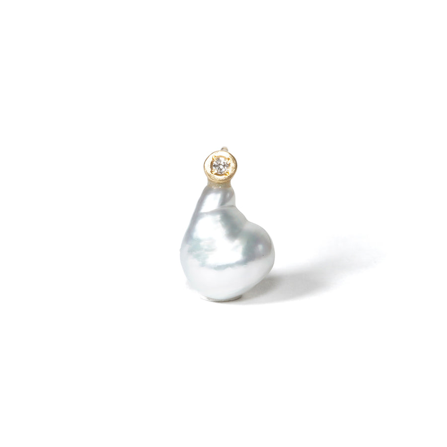 South Sea Keshi Pearl Pierced Earring / L