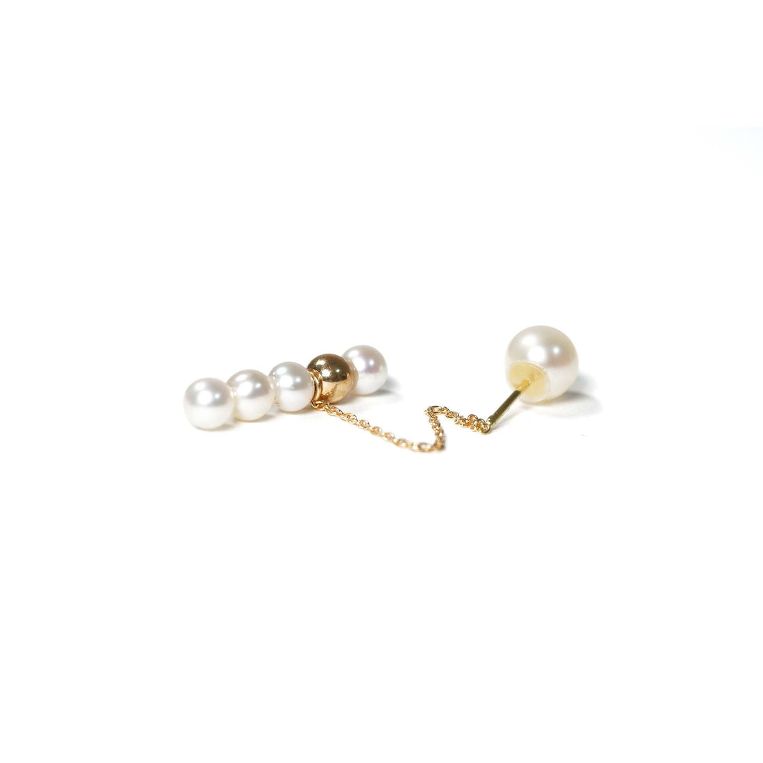 dot Chain Pierced Earring / Short / Gold