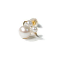 bubble Pierced Earring - 3 pearls
