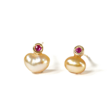 South Sea Keshi Pearl Pierced Earring / S