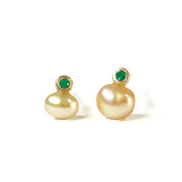 South Sea Keshi Pearl Pierced Earring / S